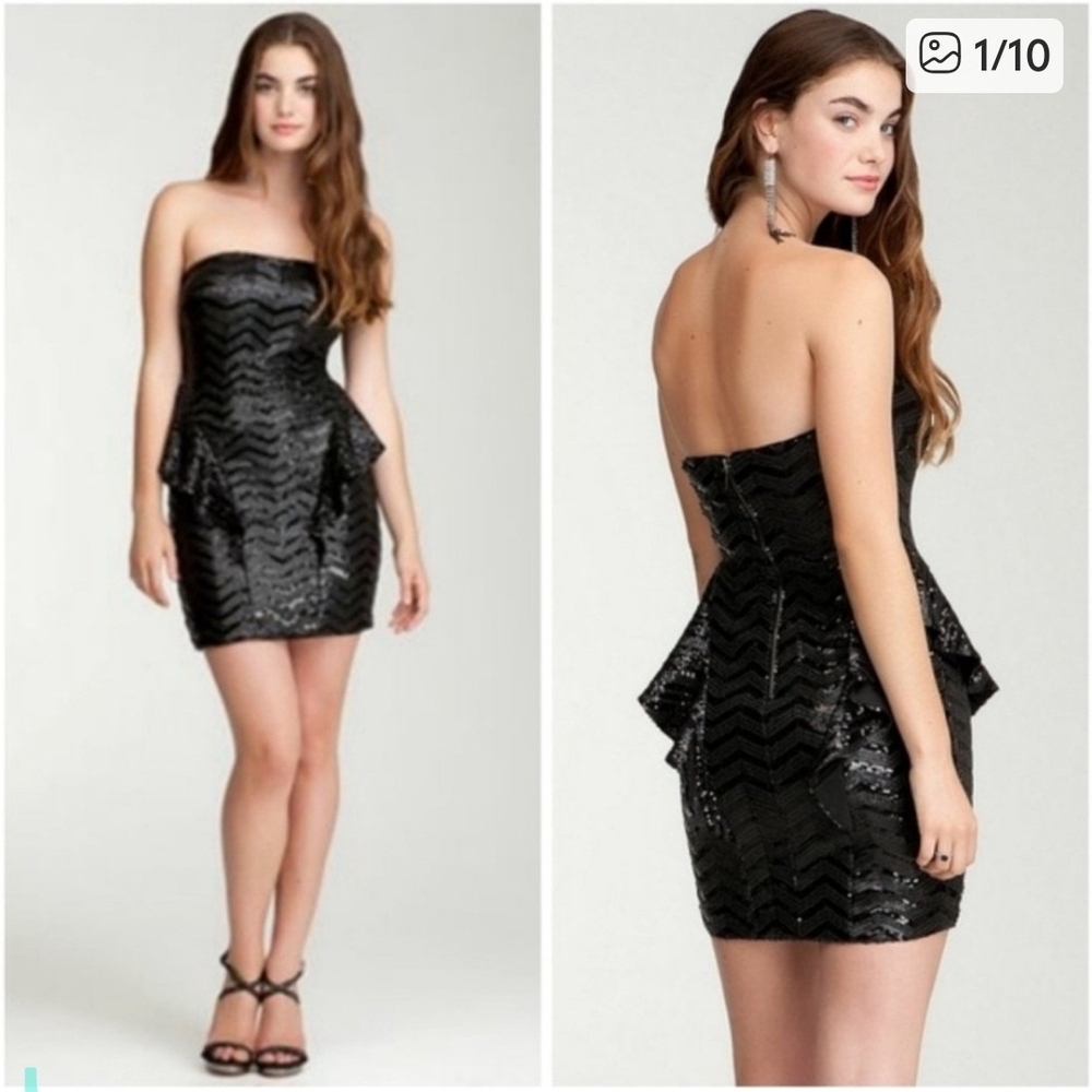 bebe Black Strapless Dress